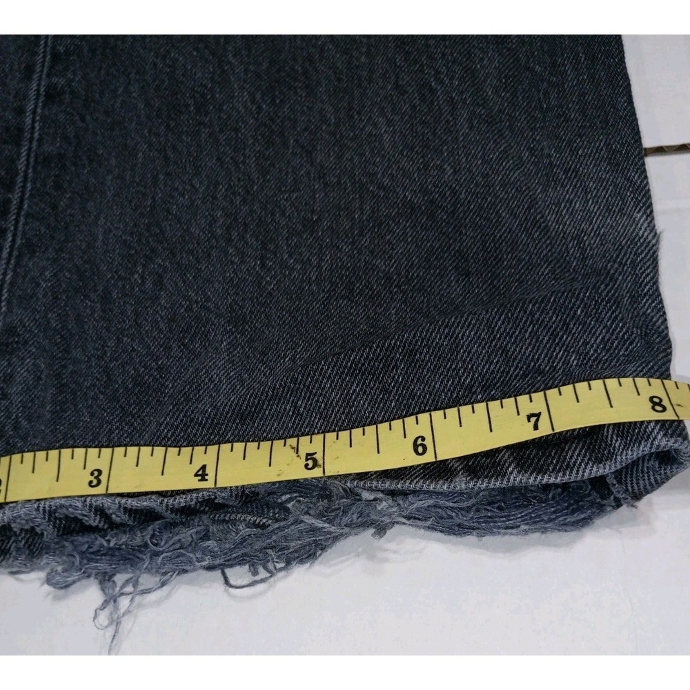 Levi's 501 Black Faded Jeans 36x30 Button Fly Distressed Y2K Grunge - Picture 6 of 16